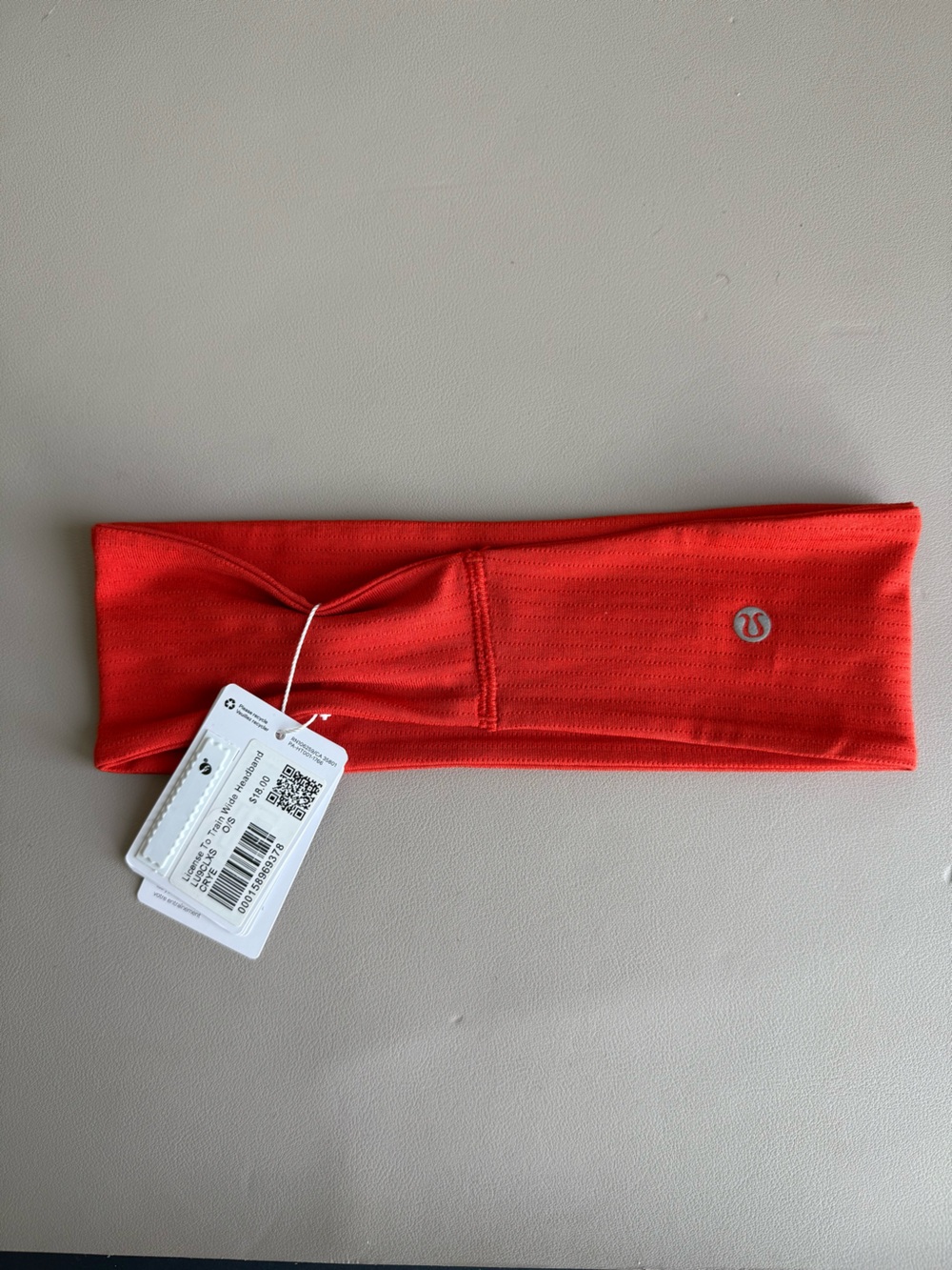 Lululemon “License to Train” Wide Headband NWT- red/orange